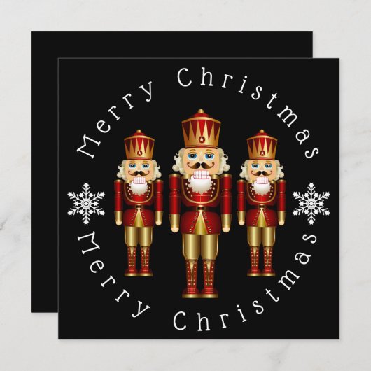 Gold Nutcracker personalisieren Weihnachtskarte Dankeskarte (Vorne/Hinten)