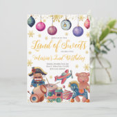 Gold Nutcracker Toys Einladung zum Geburtstag (Stehend Vorderseite)