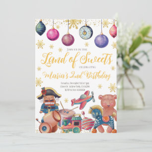 Gold Nutcracker Toys Einladung zum Geburtstag