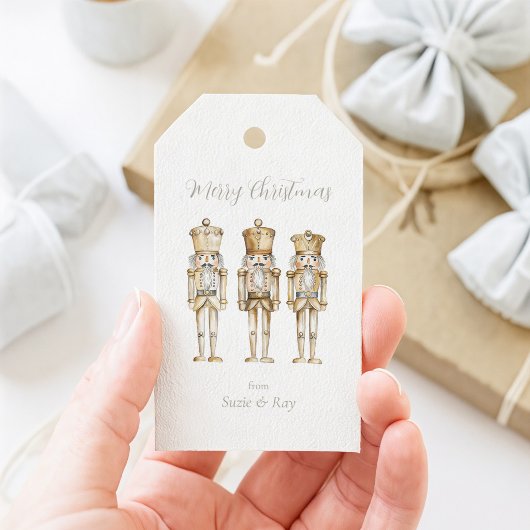 Gold Nutcracker Weihnachten Geschenkanhänger