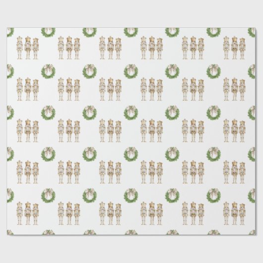 Gold Nutcracker Weihnachten Geschenkpapier (Flach)