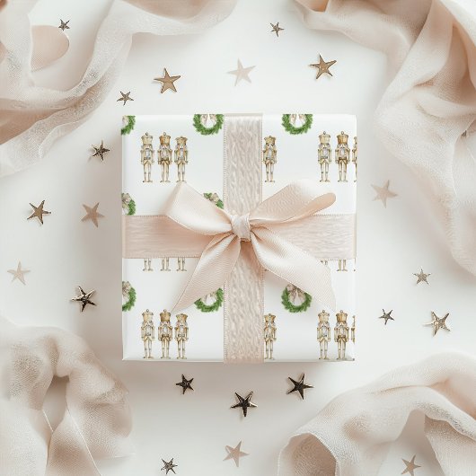 Gold Nutcracker Weihnachten Geschenkpapier