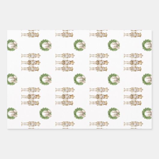Gold Nutcracker Weihnachten Geschenkpapier Set (Vorderseite)