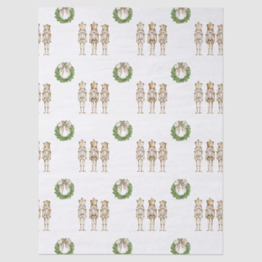 Gold Nutcracker Weihnachten Seidenpapier (Vorderseite)