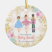 Gold Nutcracker wir erwarten Eltern Keramik Ornament (Vorne)