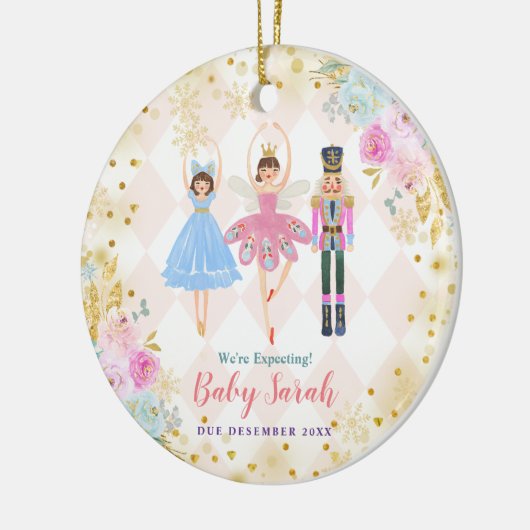 Gold Nutcracker wir erwarten Eltern Keramik Ornament (Links)