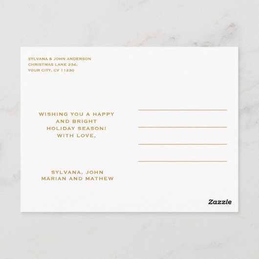 GOLD NUTCRACKERS CHRISTMAS POSTKARTE (Rückseite)