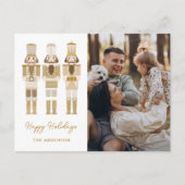 GOLD NUTCRACKERS MIT FOTO-CHRISTMAS POSTKARTE (Vorderseite)