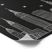 Gold NYC Skyline I Poster (Ecke)