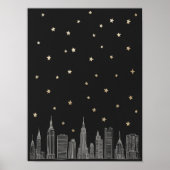 Gold NYC Skyline I Poster (Vorne)