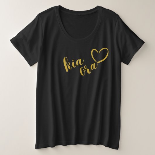 GOLD NZ KIA ORA AOTEAROA LIEBE ZEALAND GROßE GRÖßE T-Shirt (Design vorne)