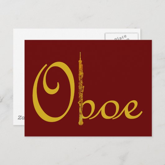 Gold Oboe Postkarte (Vorne/Hinten)