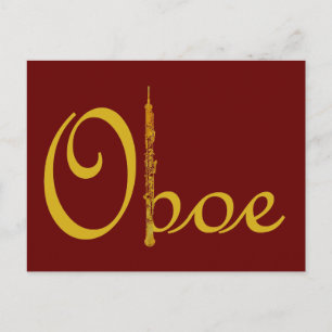 Gold Oboe Postkarte