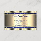 Gold Ocean Blue Glitzer Luminous Stars Marketing Visitenkarte (Rückseite)