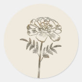 Gold October Marigold Classic Round Sticker (Vorderseite)