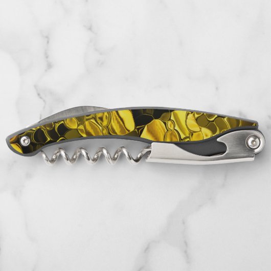 Gold oder gelbe Halbkreise. Kellnermesser (Rückseite)