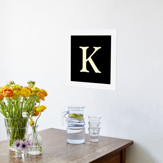Gold- oder Silber-Anfangsbuchstaben | Schwarz Foliendrucke (Ablage(Küche))