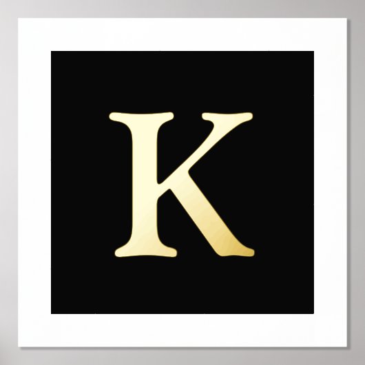 Gold- oder Silber-Anfangsbuchstaben | Schwarz Foliendrucke (Vorderseite)