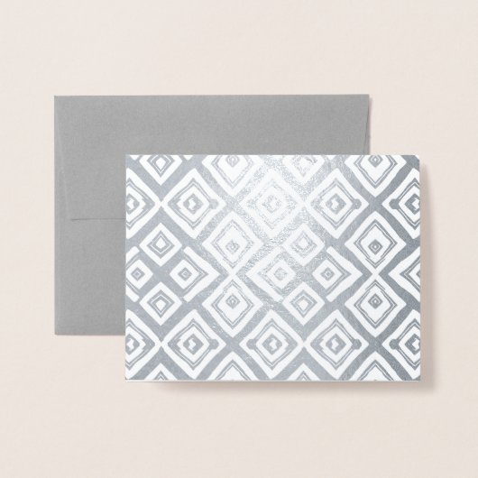 Gold oder Silber Moderne Abstrakte Random-Quadrate Folienkarte (Vorderseite mit Umschlag)