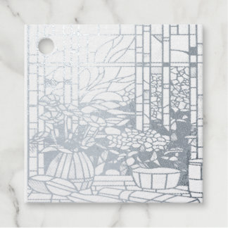 Gold- oder Silberfolie-Garten-Buntglas Geschenkanhänger