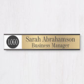 Gold Office Door Sign Long 10" Name Plate Türschild (Vorderseite )