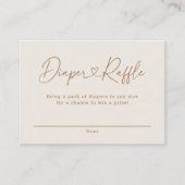 Gold Oh Baby Heart Calligraphy Diaper Raffle Begleitkarte (Vorderseite)