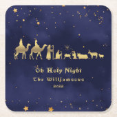 Gold Oh Heilige Nacht Weihnachten individuell ange Rechteckiger Pappuntersetzer (Vorderseite)