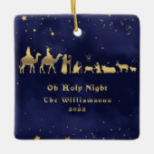 Gold Oh Holy Night Christmas Ceramic Ornament (Vorderseite)