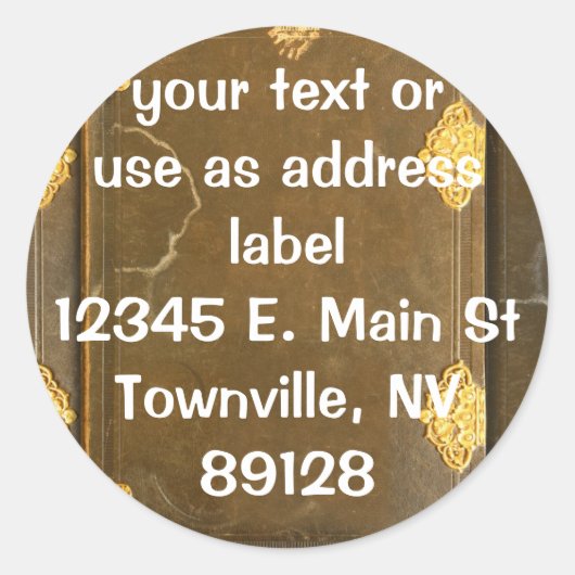 Gold & Old Book Cover Runder Aufkleber (Vorderseite)