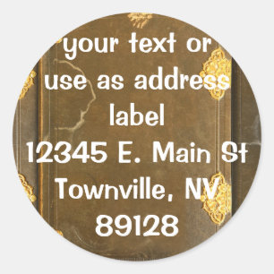 Gold & Old Book Cover Runder Aufkleber