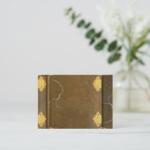 Gold & Old Book Cover Visitenkarte (Stehend Vorderseite)
