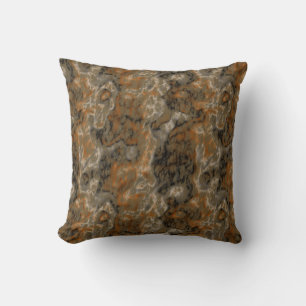 Gold-Oliv und schwarzes Abstract Kissen