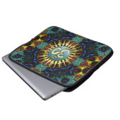 Gold OM Aquamarin+Blue Fraktal Tapestry Notebook-S Laptopschutzhülle (Vorne Knopf)