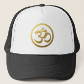 Gold-OM-Symbol-Hut Truckerkappe (Vorderseite)