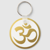 Gold OM Symbol Keychain Schlüsselanhänger (Vorderseite)