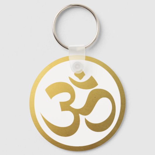 Gold OM Symbol Keychain Schlüsselanhänger (Vorderseite)
