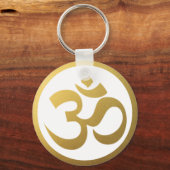 Gold OM Symbol Keychain Schlüsselanhänger (Vorderseite)