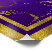 Gold OM Symbol - Om, Omkara auf Lila/Indigoklo Poster (Ecke)