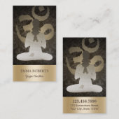 Gold Om Symbol Vintag Damask Yoga & Mediation Visitenkarte (Vorne/Hinten)