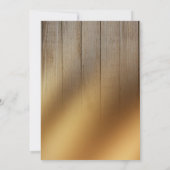 Gold Ombre Bard Wood Brunch & Bubbly Einladung (Rückseite)