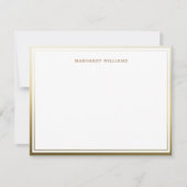 Gold Ombre Border Beruflich Modern Note Card Mitteilungskarte (Vorderseite)
