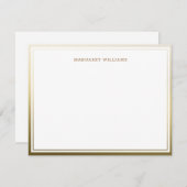 Gold Ombre Border Beruflich Modern Note Card Mitteilungskarte (Vorne/Hinten)