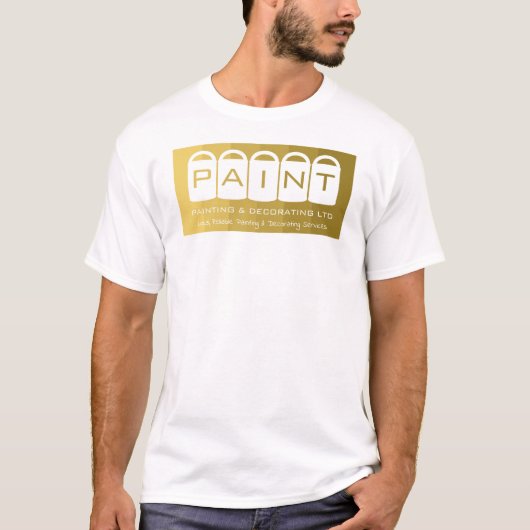Gold Ombre, farbige Eimer, Maler und Dekorator T-Shirt (Vorderseite)