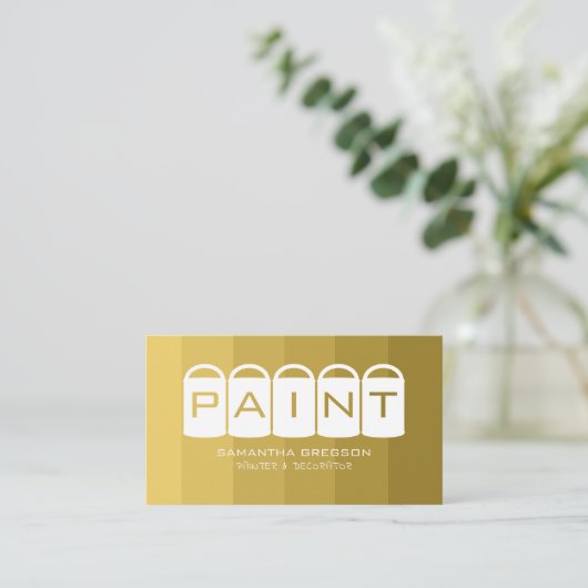 Gold Ombre, farbige Eimer, Maler und Dekorator Visitenkarte (Stehend Vorderseite)