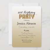 Gold Ombre Gold Glitzer Einladung (Vorderseite)