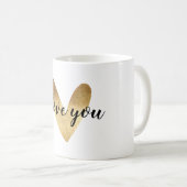 Gold Ombre Heart Kaffeetasse (VorderseiteRechts)