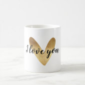 Gold Ombre Heart Kaffeetasse (Mittel)