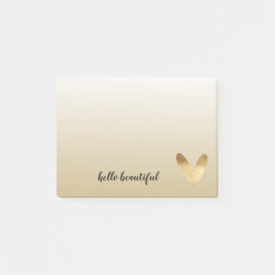 Gold Ombre Heart Post-it Klebezettel