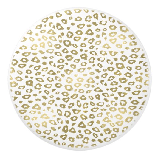 Gold Ombre Leopard Print Keramikknauf (Vorderseite)