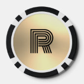Gold Ombre Monogram Pokerchips (Rückseite)